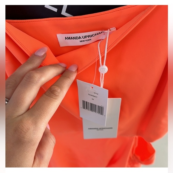 NWT Amanda Uprichard Aubriella Cutout Ruched Mini Dress Sorbet ($216) - Medium - Picture 6 of 6